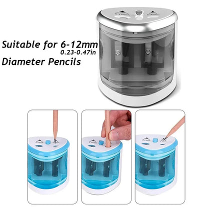 Electric Double Hole Pencil Sharpener 6-12mm by HitMyNeed