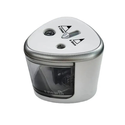 Electric Double Hole Pencil Sharpener 6-12mm silver by HitMyNeed