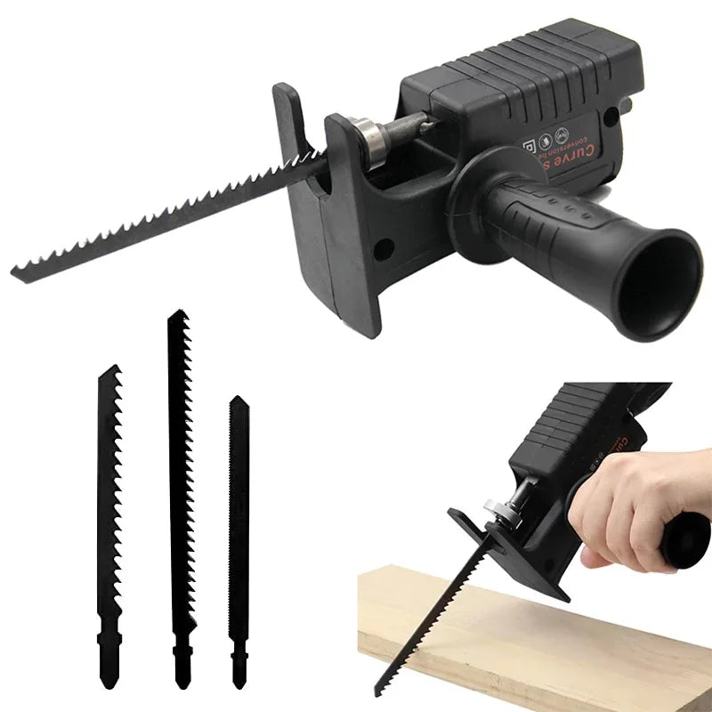 Electric Drill to Reciprocating Saw Adapter with Blade by HitMyNeed
