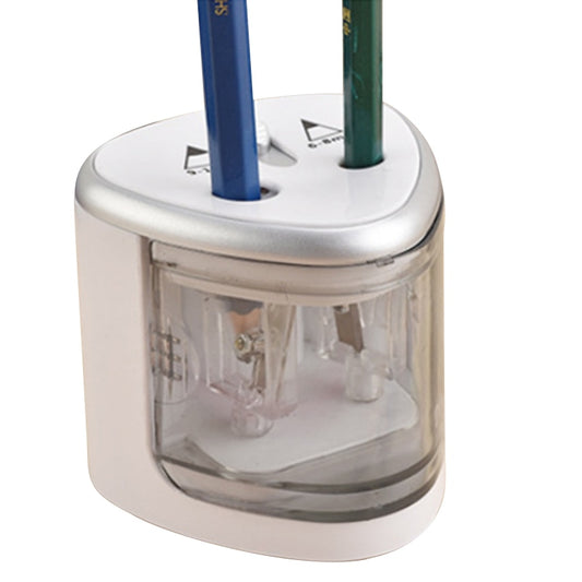 Electric Dual-Hole Pencil Sharpener, Battery Powered by HitMyNeed