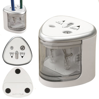 Electric Dual-Hole Pencil Sharpener, Battery Powered by HitMyNeed