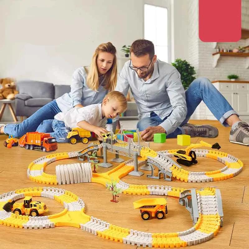 Electric Engineering Track Car Set for Kids 222pcs by HitMyNeed