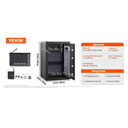 Electric Fingerprint & Digital Safe 1.8 / 2.2 cu ft by HitMyNeed