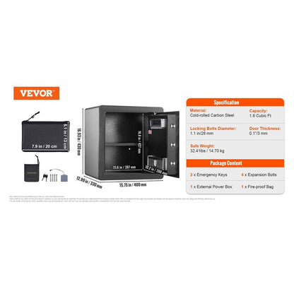 Electric Fingerprint & Digital Safe 1.8 / 2.2 cu ft by HitMyNeed