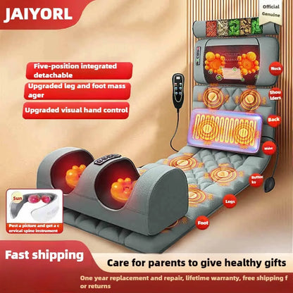 Electric Full Body Massage Mattress with Heat & Airbags jd-409-flannel us-plug by HitMyNeed