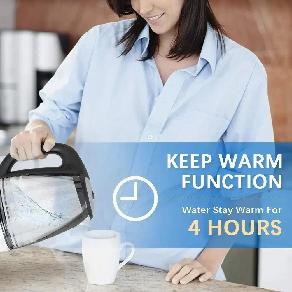 Electric Glass Kettle 2L with Temp Control & Keep Warm by HitMyNeed