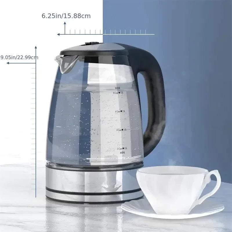 Electric Glass Kettle 2L with Temp Control & Keep Warm by HitMyNeed