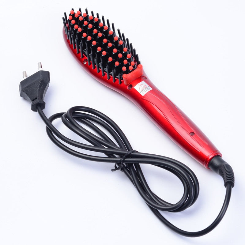 Electric Hair Straightening Brush with Ceramic Plates by HitMyNeed