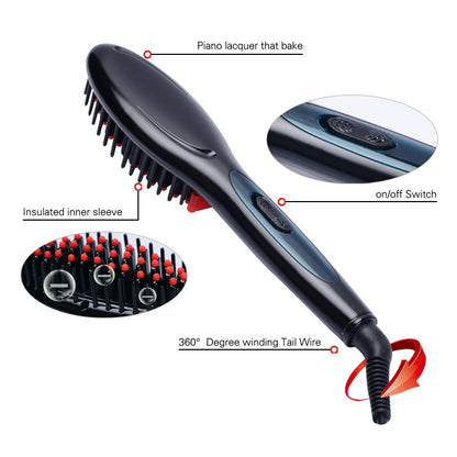 Electric Hair Straightening Brush with Ceramic Plates by HitMyNeed