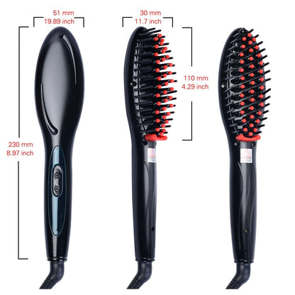 Electric Hair Straightening Brush with Ceramic Plates by HitMyNeed