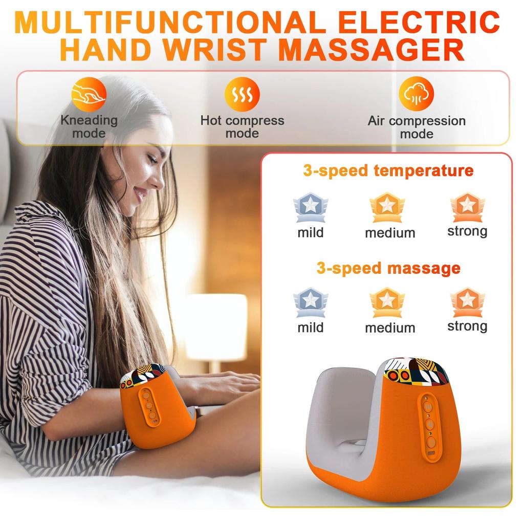 Electric Hand Massager with Heat & Air Compression by HitMyNeed