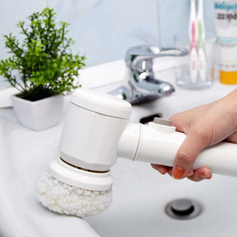 Electric Handheld Scrubber with 3 Brush Heads by HitMyNeed