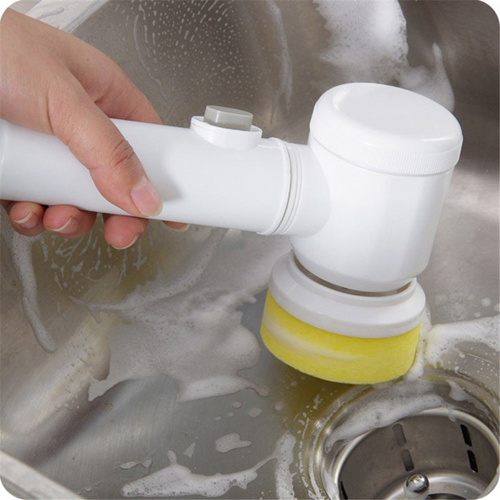 Electric Handheld Scrubber with 3 Brush Heads by HitMyNeed