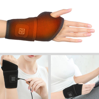 Electric Heated Adjustable Wrist Support Sleeve Black by HitMyNeed