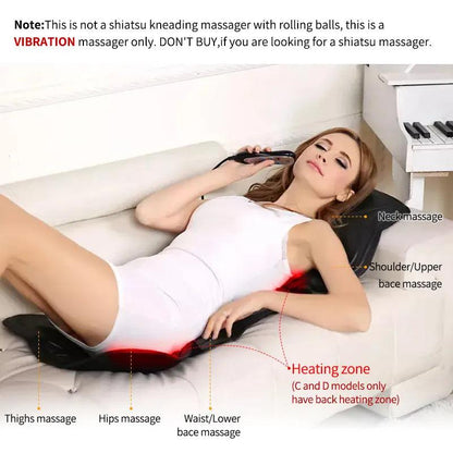 Electric Heated Back and Seat Massage Cushion by HitMyNeed
