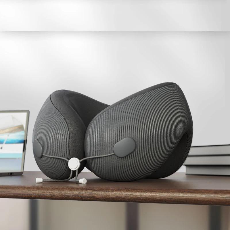 Electric Heated Neck Massager Memory Foam Travel Pillow by HitMyNeed