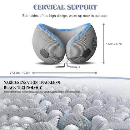 Electric Heated Neck Massager Memory Foam Travel Pillow by HitMyNeed