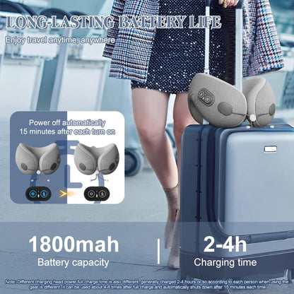 Electric Heated Neck Massager Memory Foam Travel Pillow by HitMyNeed