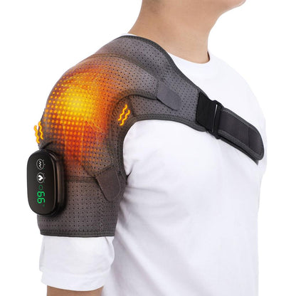 Electric Heated Shoulder Massager Brace with Vibration by HitMyNeed