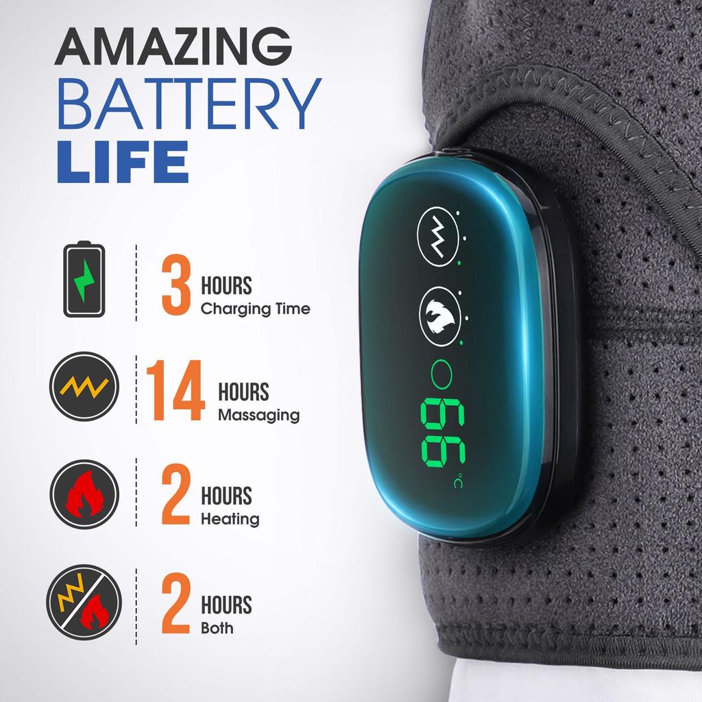 Electric Heated Shoulder Massager Brace with Vibration by HitMyNeed