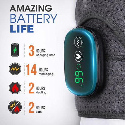Electric Heated Shoulder Massager Brace with Vibration by HitMyNeed