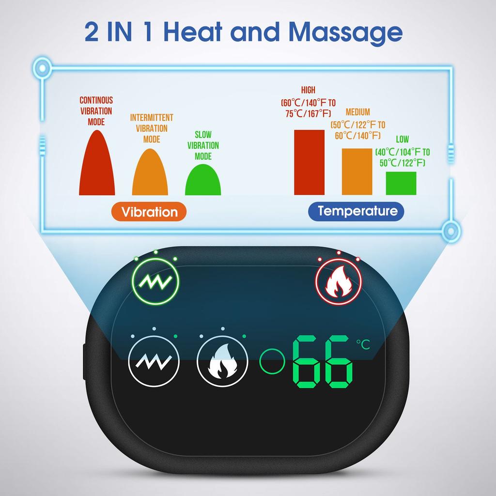 Electric Heated Shoulder Massager Brace with Vibration by HitMyNeed