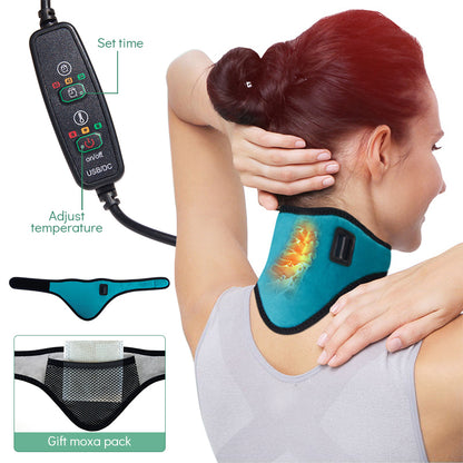 Electric Heating Neck Brace for Cervical Pain Relief by HitMyNeed
