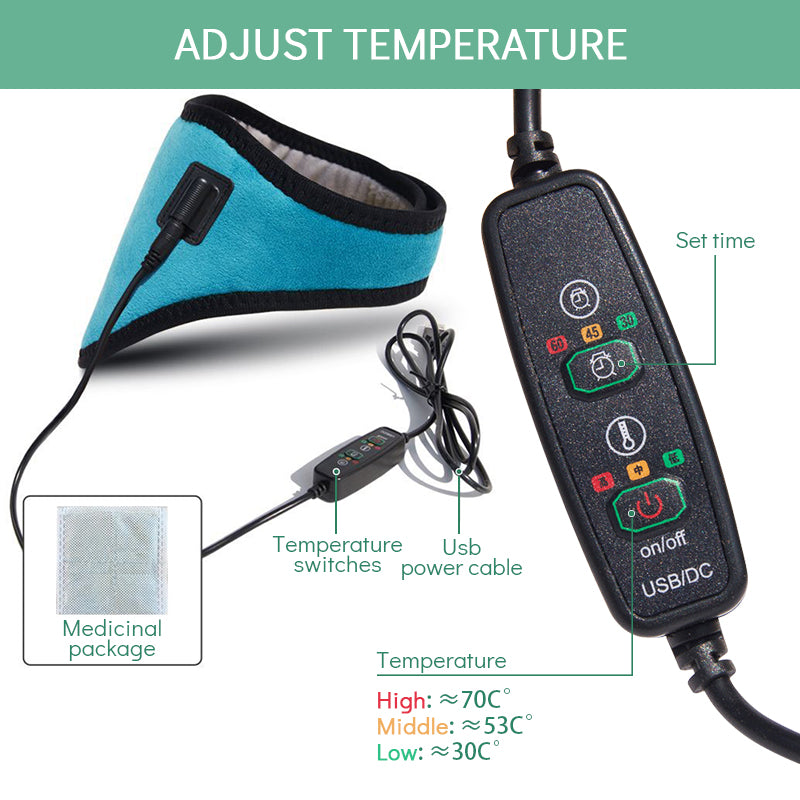 Electric Heating Neck Brace for Cervical Pain Relief by HitMyNeed