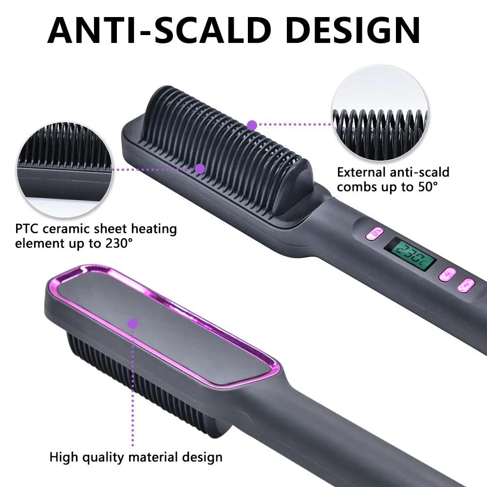 Electric Hot Comb Ionic Hair Straightening Brush by HitMyNeed