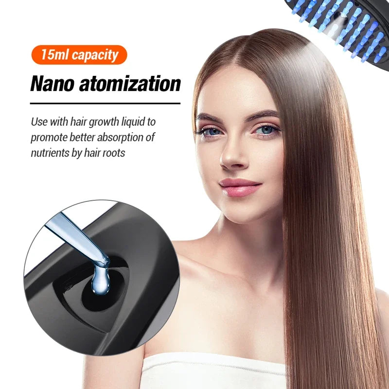 Electric LED Scalp Massage Comb with Spray & Vibration by HitMyNeed