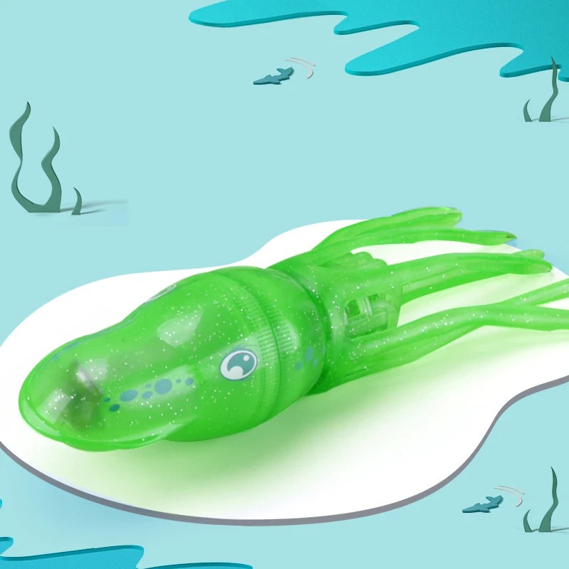 Electric Light Up Squid & Fish Bath Toy Set light-green by HitMyNeed