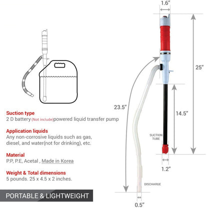 Electric Liquid Transfer Pump with Suction Tube by HitMyNeed