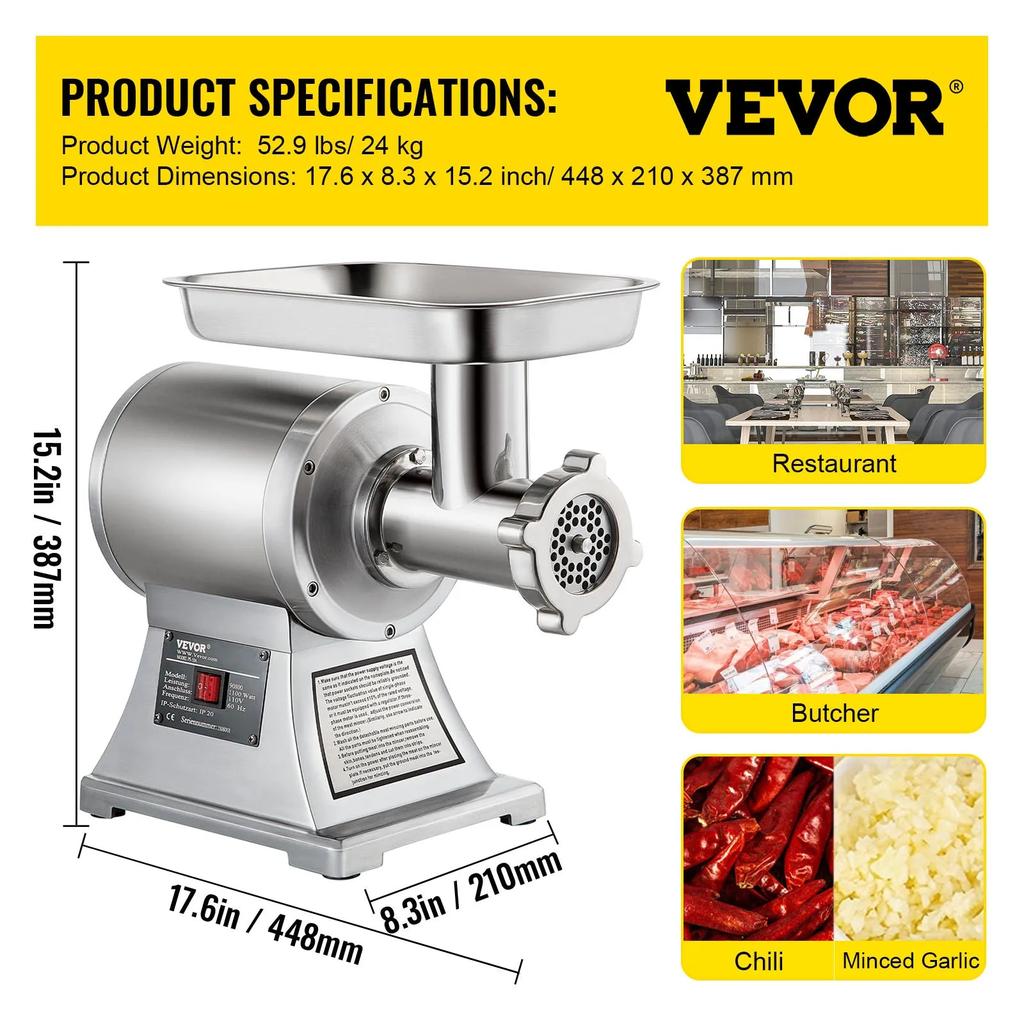 Electric Meat Grinder 850W or 1100W Commercial Use by HitMyNeed