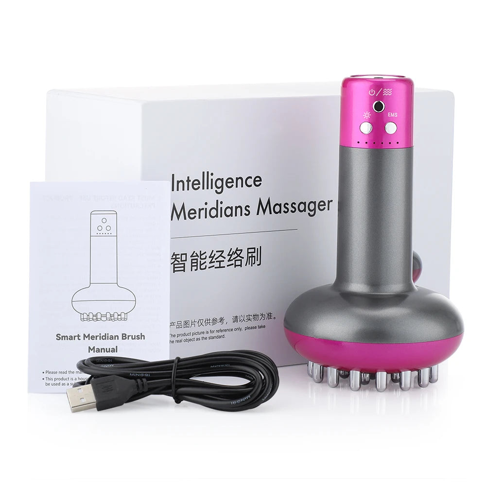 Electric Meridian Brush Gua Sha Body Massager purple by HitMyNeed