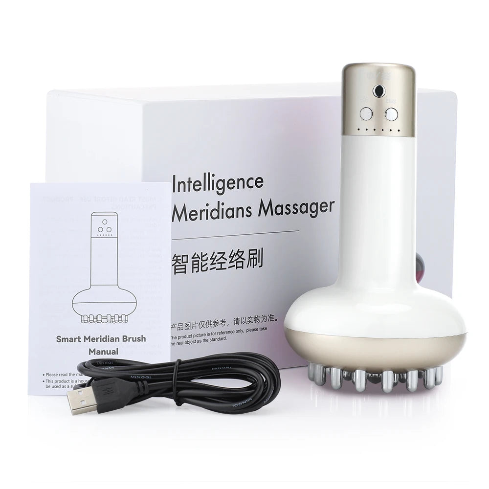 Electric Meridian Brush Gua Sha Body Massager white by HitMyNeed