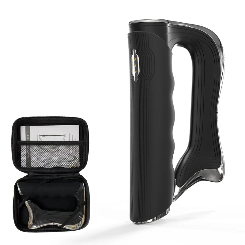 Electric Microcurrent Guasha Fascia Massager black by HitMyNeed