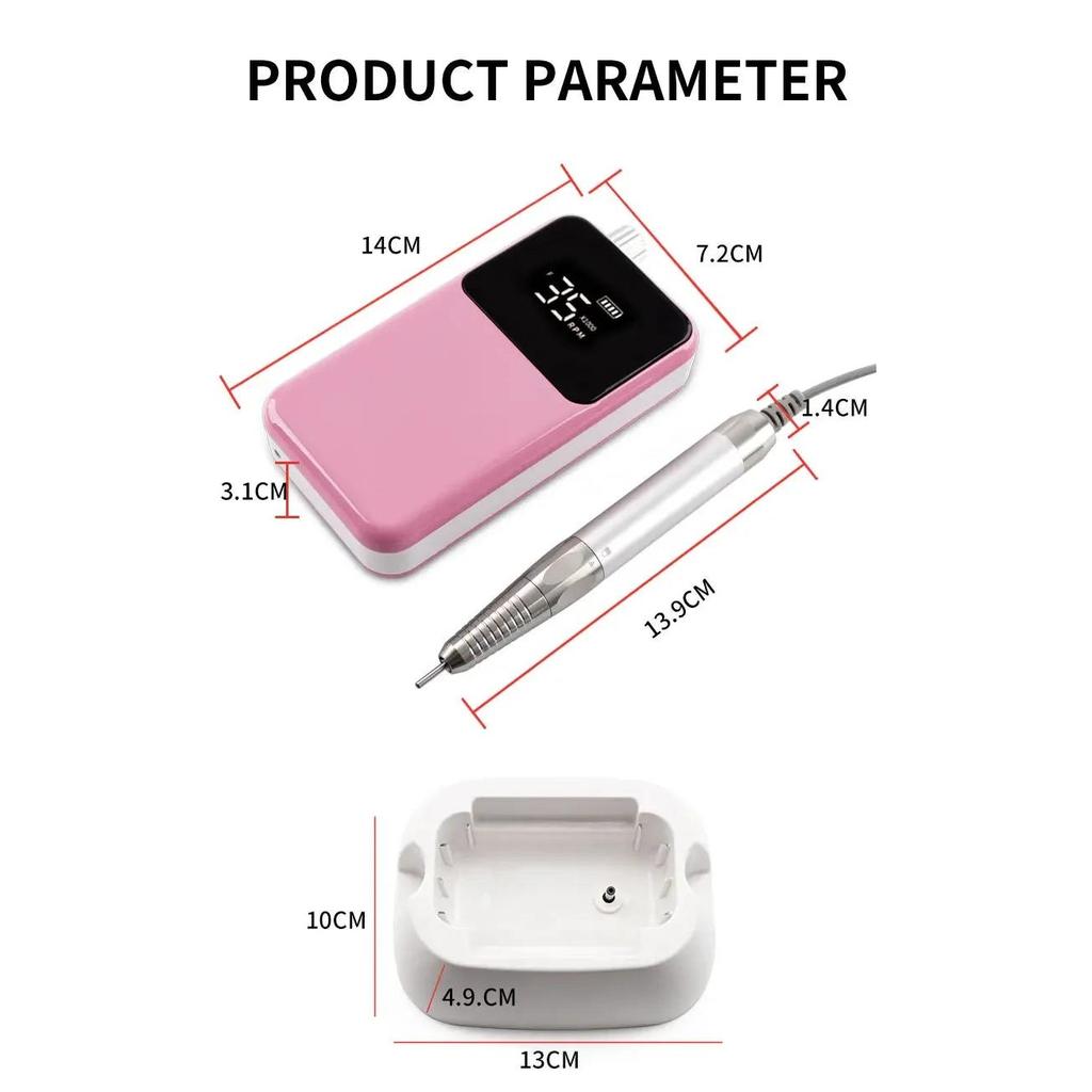 Electric Nail File 35000 RPM Cordless Brushless Drill by HitMyNeed