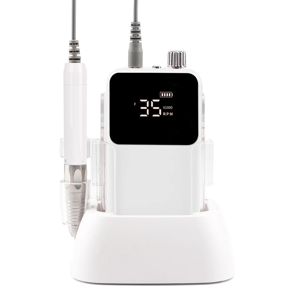 Electric Nail File 35000 RPM Cordless Brushless Drill white eu by HitMyNeed