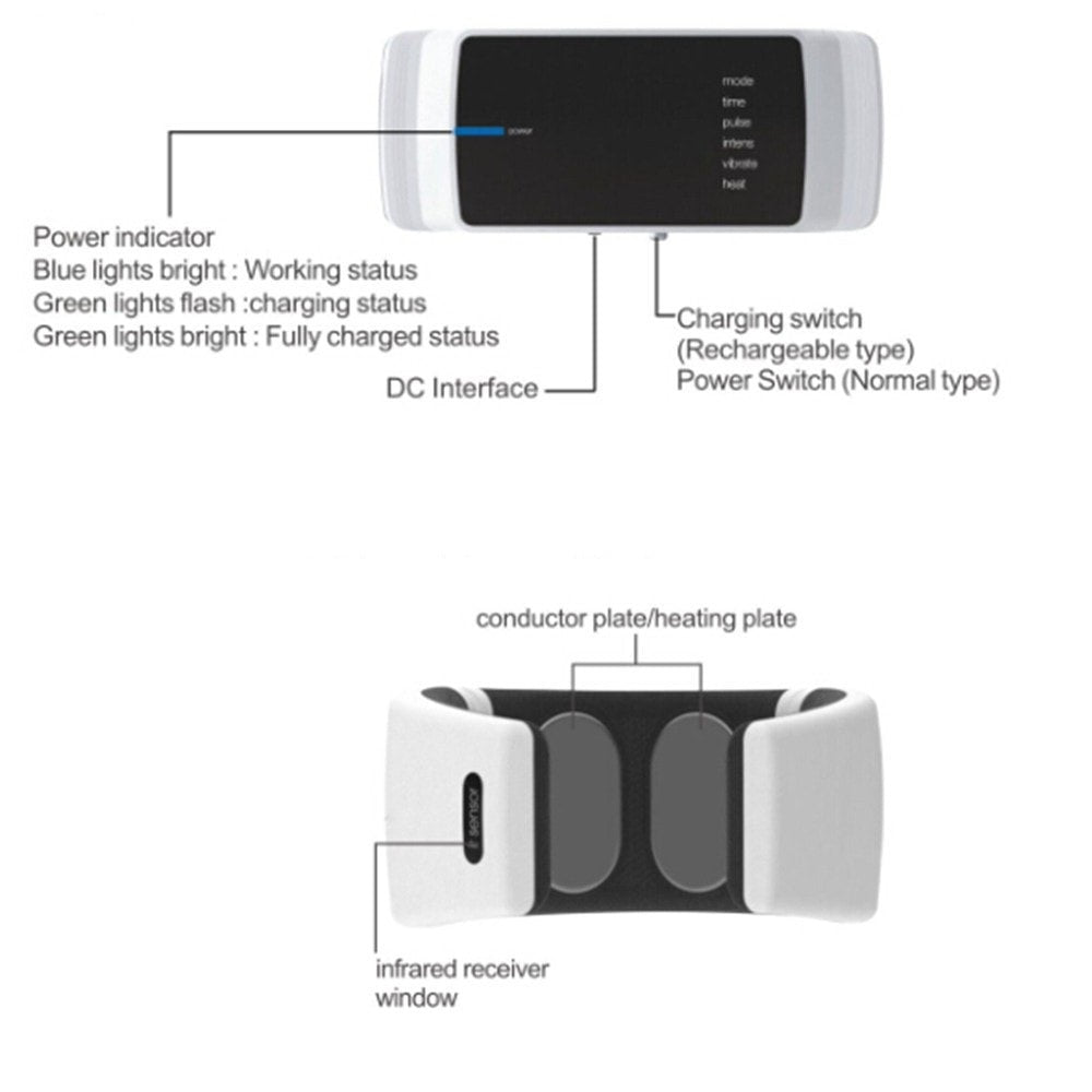 Electric Neck Massager with Heat and Remote Control by HitMyNeed