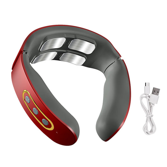 Electric Neck & Shoulder Pulse Massager with Heat type1-red by HitMyNeed