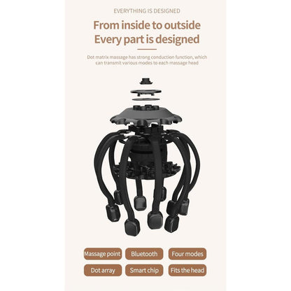 Electric Octopus Head Massager with Bluetooth Audio by HitMyNeed