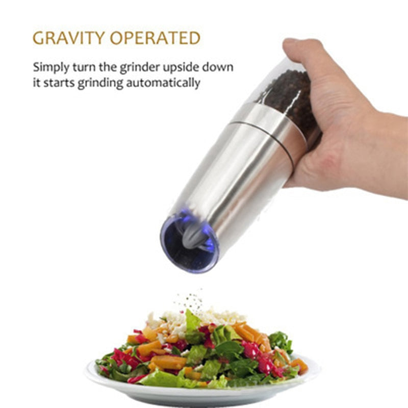 Electric Pepper Mill Set with LED Light (2 Pack) by HitMyNeed