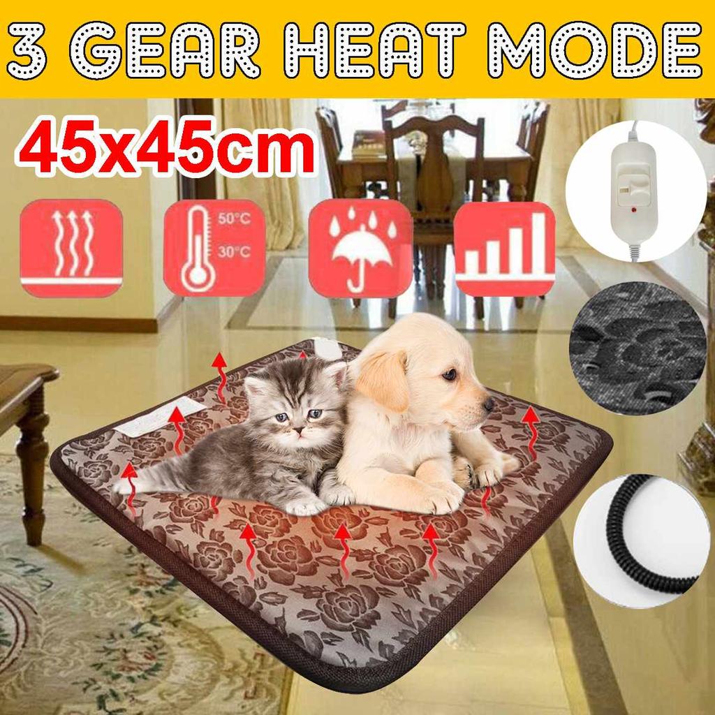 Electric Pet Heating Pad Warming Mat 45 x 45 cm by HitMyNeed