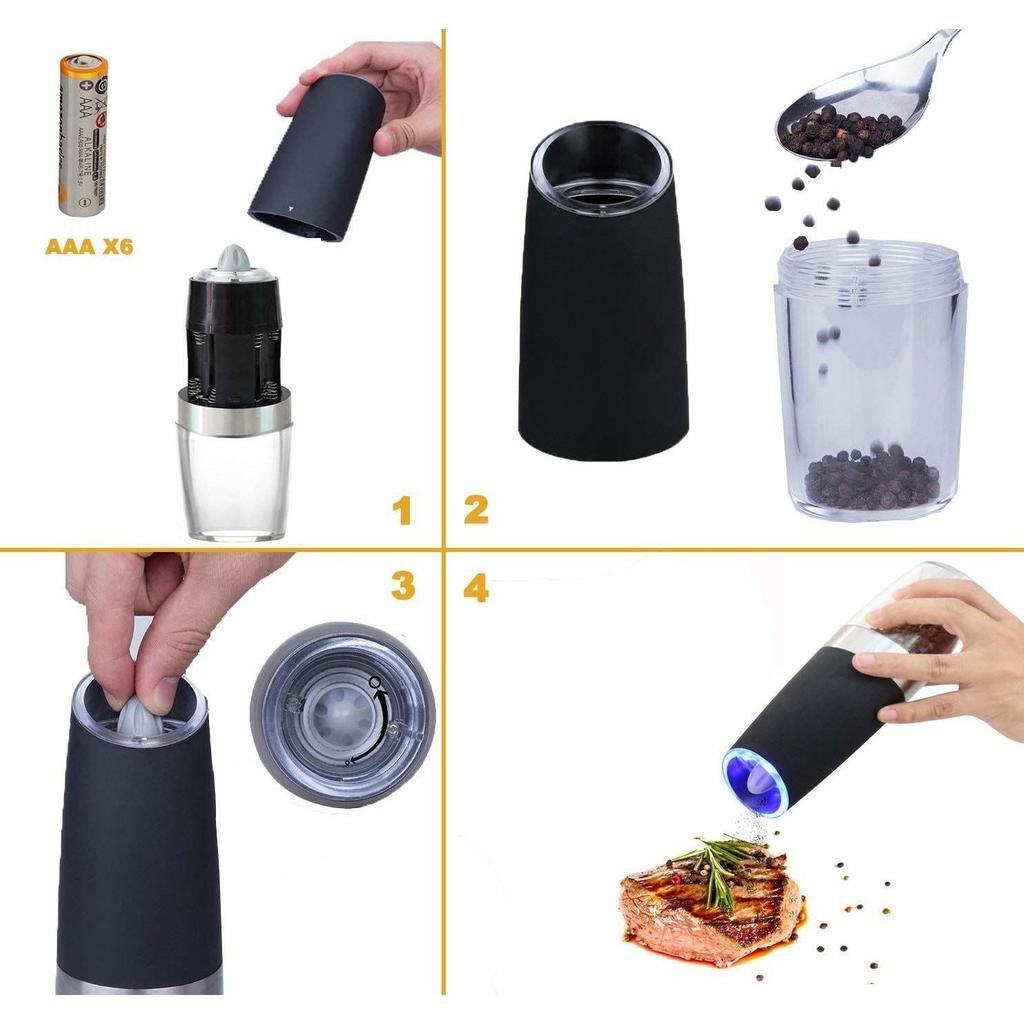 Electric Salt and Pepper Grinder, Adjustable Mill by HitMyNeed