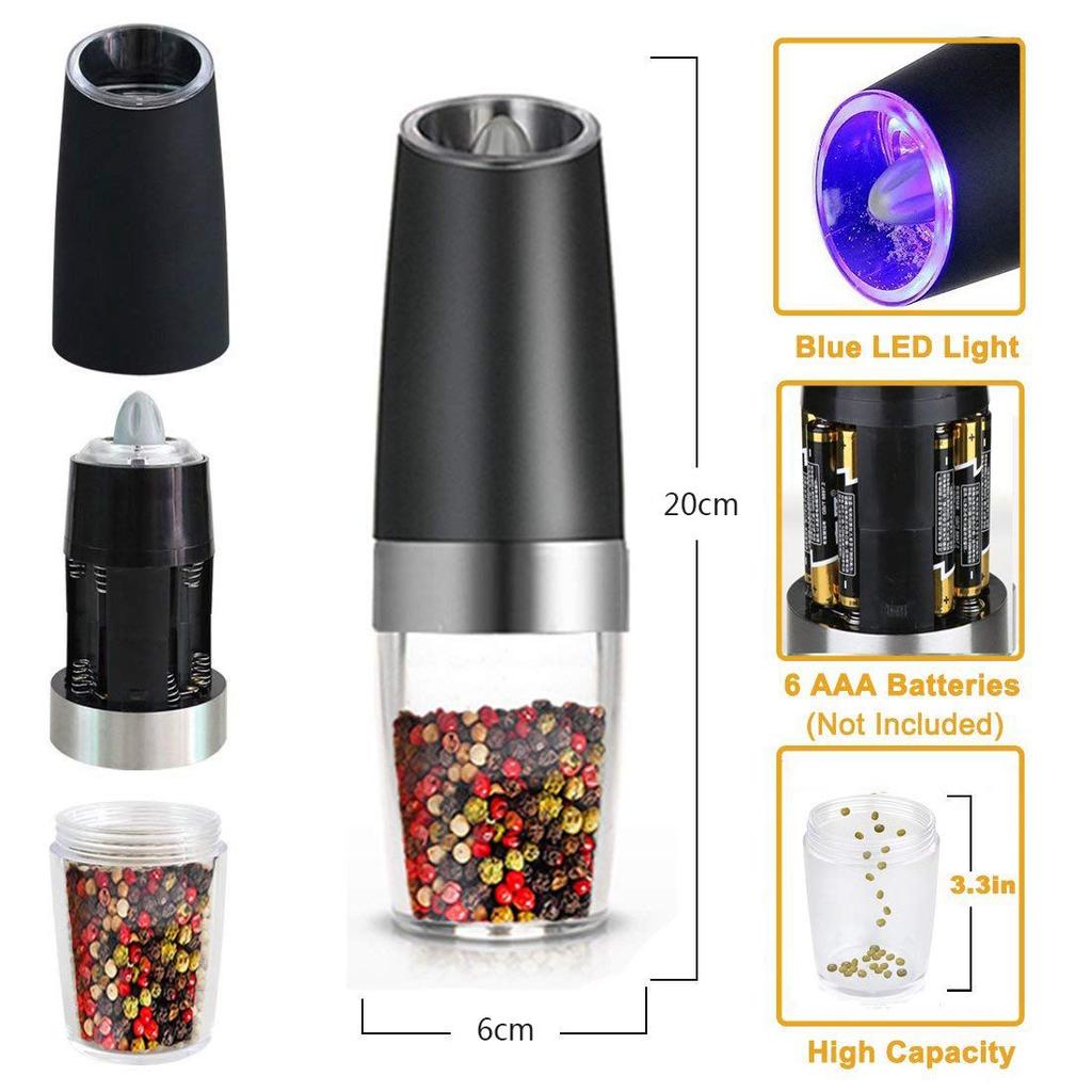 Electric Salt and Pepper Grinder, Adjustable Mill by HitMyNeed