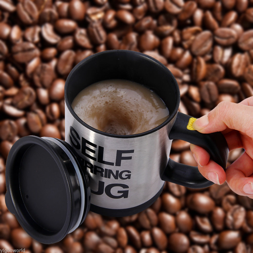 Electric Self-Stirring Coffee Mug with Lid by HitMyNeed