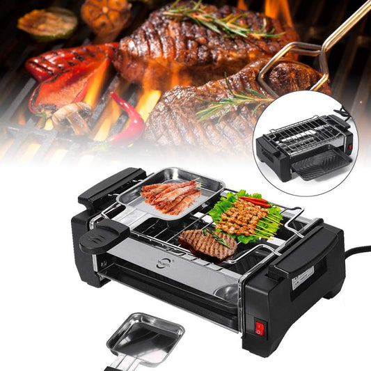 Electric Smokeless Grill with Dual Pans, 1000W by HitMyNeed