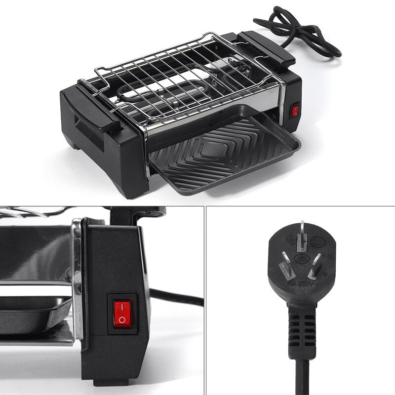 Electric Smokeless Grill with Dual Pans, 1000W by HitMyNeed