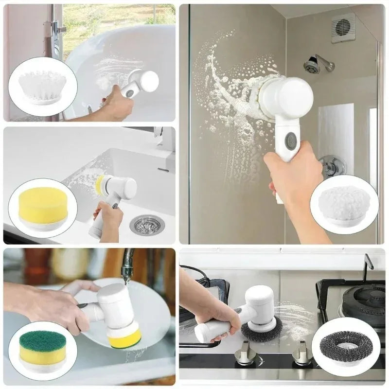 Electric Spin Scrubber with 5 Brush Heads by HitMyNeed