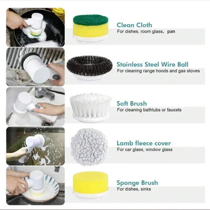 Electric Spin Scrubber with 5 Brush Heads by HitMyNeed